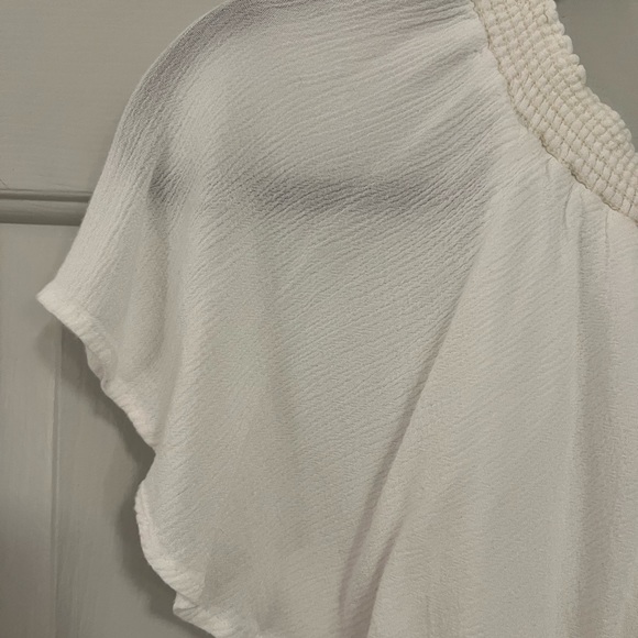 White Show Me Your Mumu Short Sleeve Flutter Blouse size Medium - Picture 6 of 9